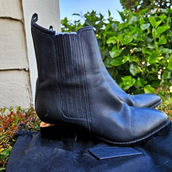 Alexander Wang Chelsea smooth Black Leather Anouck Ankle Boots US7.5 - Picture 7 of 16
